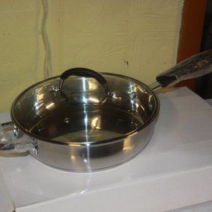 NEW Parini Cookwear Covered Frying Pan With Glass Lid  10 inch